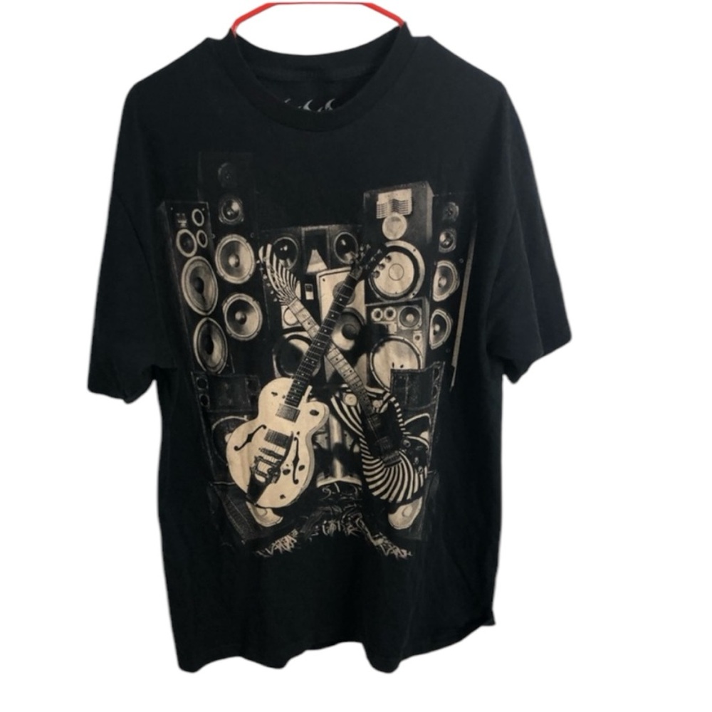 Vintage Music Related Graphic Short Sleeve Guitar Tee Shirt Size XL Unisex